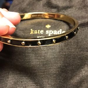 Kate Spade skinny black and gold enamel bangle
